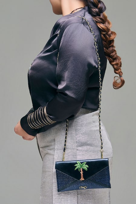 Araani Design Aloha Palm Tree Embroidered Sling Bag 