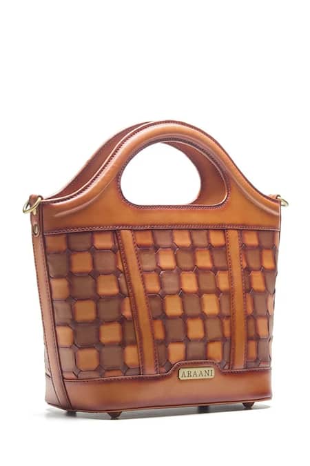 Araani Design Weave Textured Basket Bag 