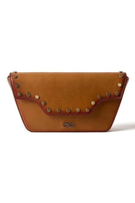 Araani Design Tuscan Embellished Rivets Hand Clutch 