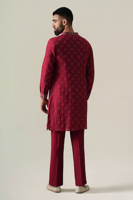 Darzi House Ruby Zardozi Embroidered Kurta Set 