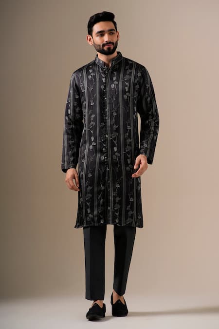 Buy Darzi House Black Modal, Silk Crystals, Beads Floral Pattern Kurta Set Online at Aza Fashions Buy_Darzi House_Black Modal, Silk Crystals, Beads Floral Pattern Kurta Set _Online_at_Aza_Fashions