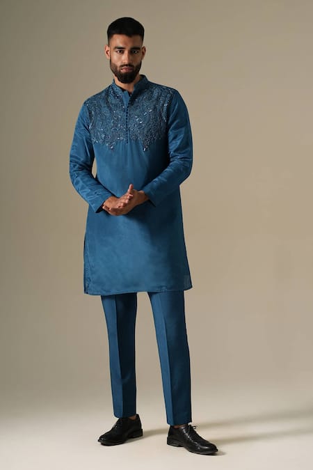 Darzi House Indigo Starlit Embroidered Kurta Set 