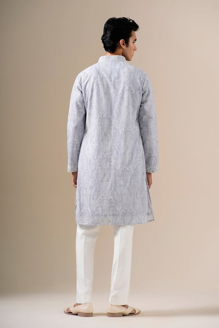 Darzi House Pearl Mist Printed Kurta Set 
