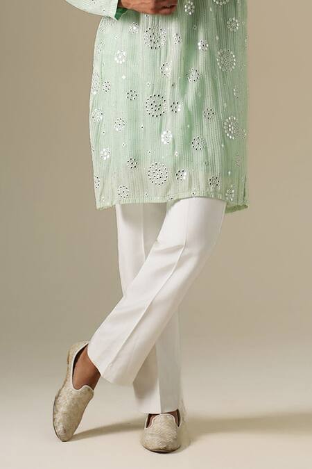 Darzi House Green Georgette Mirrors, Embroidery Pastel Glow Kurta Set Online at Aza Fashions Darzi House_Green Georgette Mirrors, Embroidery Pastel Glow Kurta Set _Online_at_Aza_Fashions