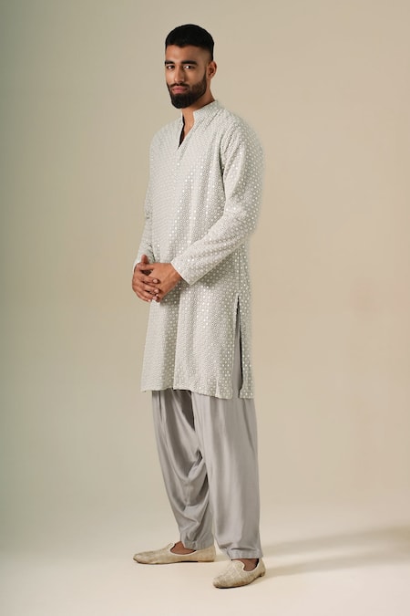 Darzi House Pastel Mirror Glow Embroidered Kurta Set 