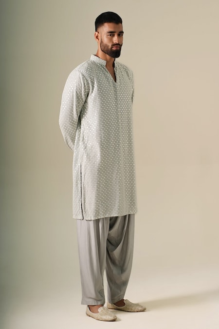 Darzi House Pastel Mirror Glow Embroidered Kurta Set 