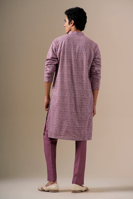 Darzi House Geometric Embroidered Kurta Set 