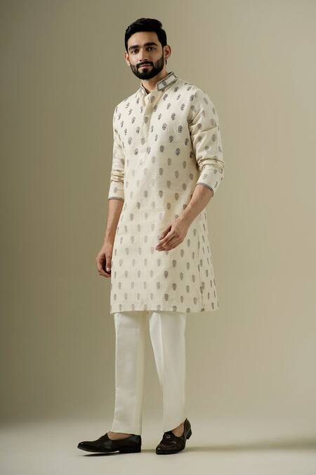 Buy Darzi House Beige Cotton, Cotton, Embroidery, Sequins, Noor Buta Kurta Set Online at Aza Fashions Buy_Darzi House_Beige Cotton, Cotton, Embroidery, Sequins, Noor Buta Kurta Set _Online_at_Aza_Fashions