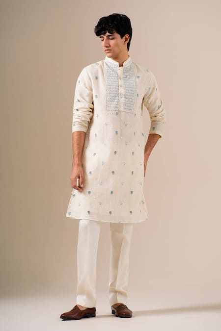 Darzi House Sky Petal Embroidered Kurta Set 