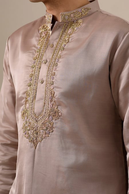 Buy Darzi House Purple Silk Embroidery, Zari Mehfil Mauve Kurta Set Online at Aza Fashions Buy_Darzi House_Purple Silk Embroidery, Zari Mehfil Mauve Kurta Set _Online_at_Aza_Fashions
