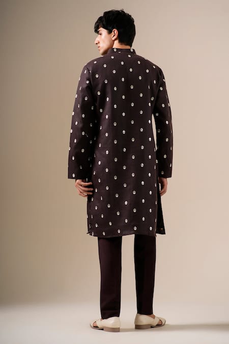 Darzi House Cacao Majesty Embroidered Kurta Set 