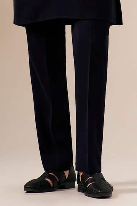 Darzi House Navy Crepe Embroidery, Beads, Metallic Thread Imperial Noir Kurta Set Online at Aza Fashions Darzi House_Navy Crepe Embroidery, Beads, Metallic Thread Imperial Noir Kurta Set _Online_at_Aza_Fashions