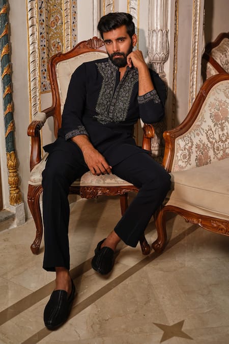 Darzi House Imperial Noir Embroidered Kurta Set 