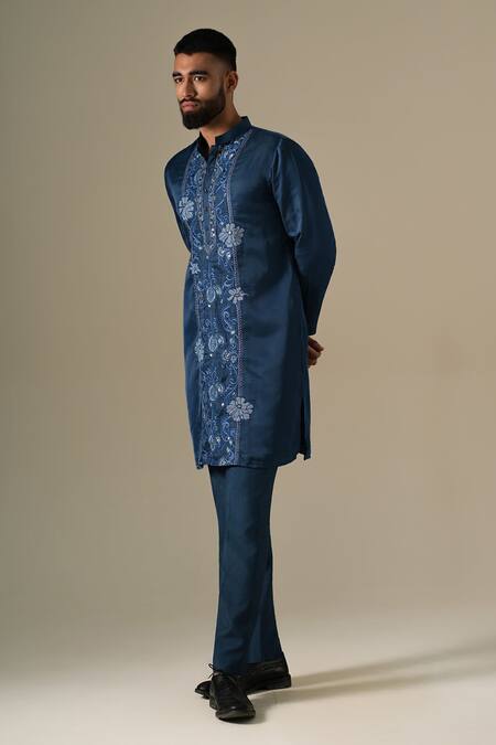 Darzi House Dahlia Floral Threadwork Kurta Set 