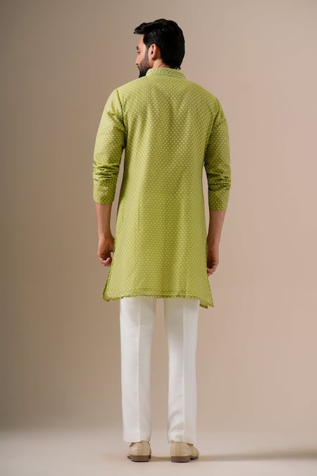 Darzi House Zari Placket & Printed Kurta Set 