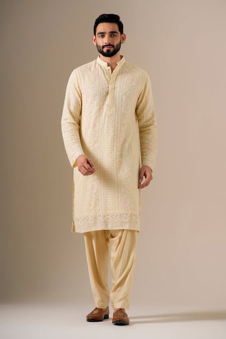 Darzi House Butter Bloom Thread Work Kurta Set 