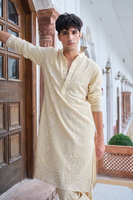 Buy Darzi House Yellow , , Butter Bloom Thread Work Kurta Set Online at Aza Fashions Buy_Darzi House_Yellow , , Butter Bloom Thread Work Kurta Set _Online_at_Aza_Fashions