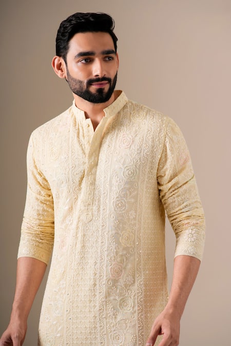 Darzi House Yellow , , Butter Bloom Thread Work Kurta Set at Aza Fashions Darzi House_Yellow , , Butter Bloom Thread Work Kurta Set _at_Aza_Fashions