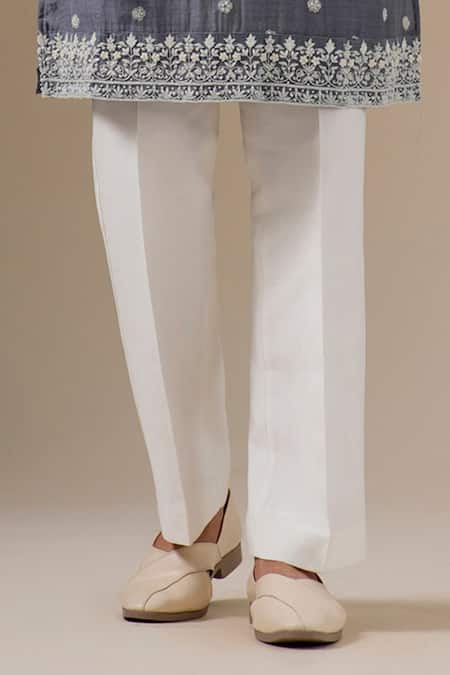 Darzi House Gray Chanderi , Chanderi, Embroidery, Pearls Fleur Kurta Set Online at Aza Fashions Darzi House_Gray Chanderi , Chanderi, Embroidery, Pearls Fleur Kurta Set _Online_at_Aza_Fashions