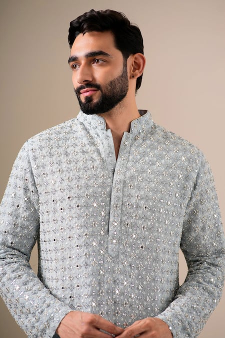 Buy Darzi House Blue Georgette Mirrors, Beads, Embroidery Starlit Mirage Kurta Set Online at Aza Fashions Buy_Darzi House_Blue Georgette Mirrors, Beads, Embroidery Starlit Mirage Kurta Set _Online_at_Aza_Fashions