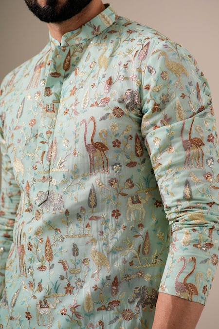 Darzi House Forest Fauna Embroidered Kurta Set 