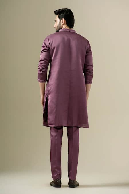 Darzi House Plum Harmony Embroidered Kurta Set 