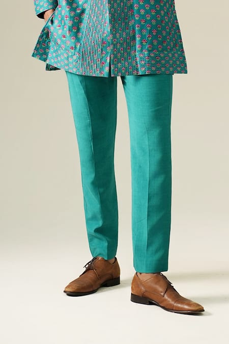 Buy Darzi House Green Chanderi Cotton Beads, Sequins Teal Garden Kurta Set Online at Aza Fashions Buy_Darzi House_Green Chanderi Cotton Beads, Sequins Teal Garden Kurta Set _Online_at_Aza_Fashions