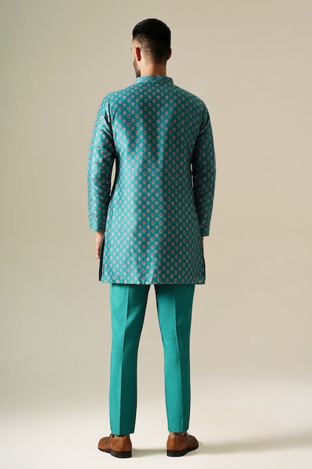 Darzi House Teal Garden Kurta Set