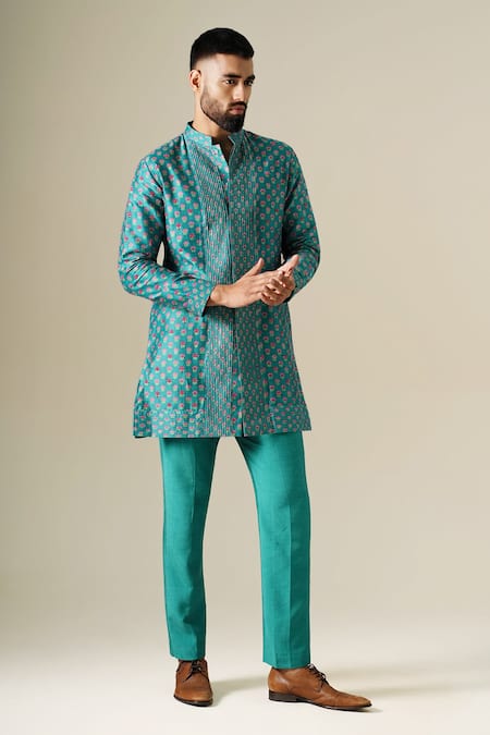 Darzi House Teal Garden Kurta Set