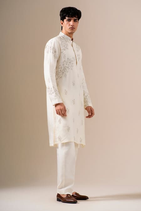 Buy Darzi House Ivory Silk Embroidery, Beads Whispering Kurta Set Online at Aza Fashions Buy_Darzi House_Ivory Silk Embroidery, Beads Whispering Kurta Set _Online_at_Aza_Fashions