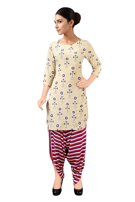 Soup By Sougat Paul Creme & red printed kurta set 