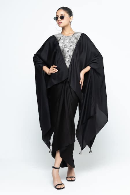 SOBARIKO Trisha Silk Cape & Skirt Set 