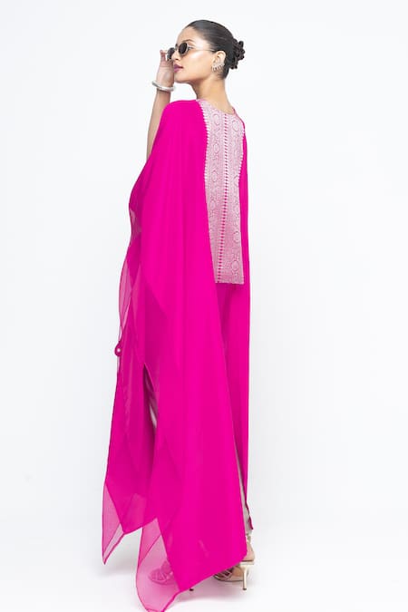 SOBARIKO Onaya Silk Cape & Ombre Skirt Set 