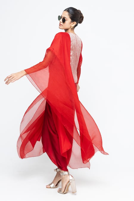 SOBARIKO Onaya Silk Cape & Skirt Set 