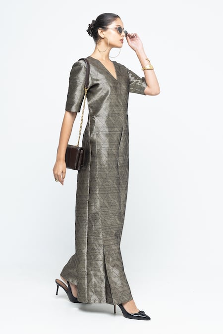 SOBARIKO Sera Black Metallic Jumpsuit