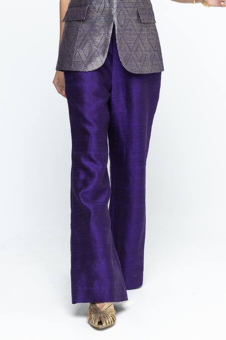 Shop SOBARIKO Purple Silk Bandeau Neck Tiya- Tube Jacket Set Online at Aza Fashions Shop_SOBARIKO_Purple Silk Bandeau Neck Tiya- Tube Jacket Set _Online_at_Aza_Fashions