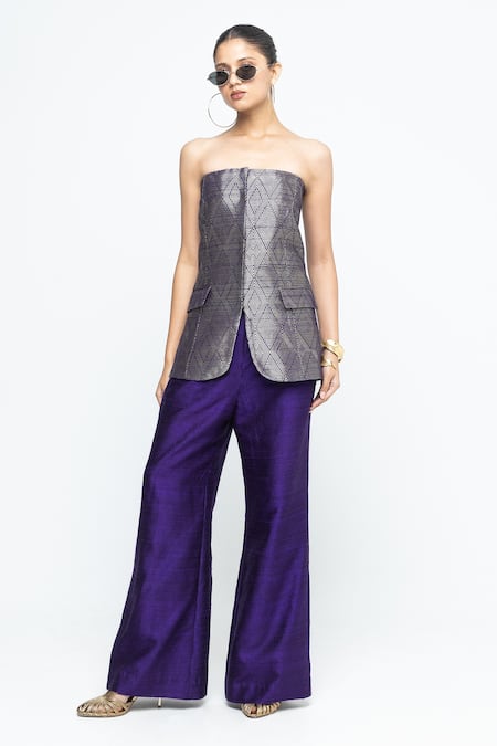 SOBARIKO Tiya- Purple Tube Jacket set