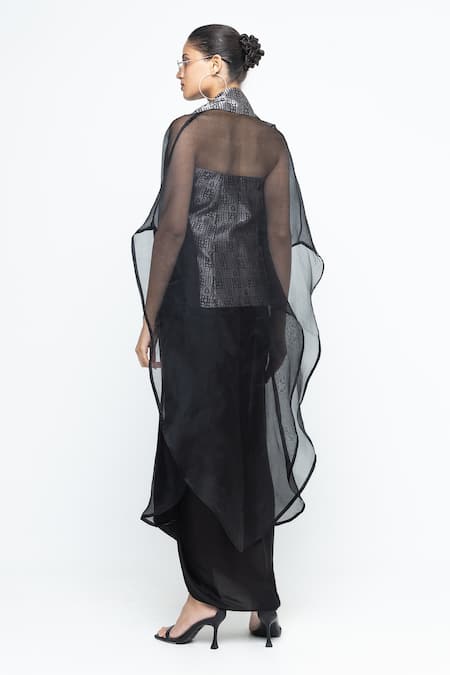 SOBARIKO Dela Cape Draped Skirt Set