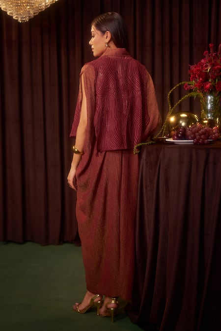 Coeur Aurea Wrinkled Kaftan With Structured Jacket