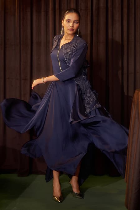 Coeur Elor Sapphire Dress With Corded Jacket 