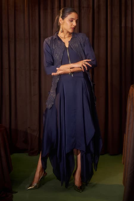 Coeur Elor Sapphire Dress With Corded Jacket 