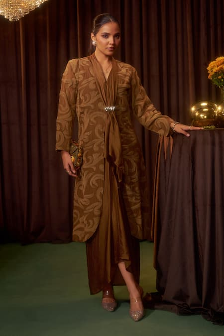 Coeur Riva Tawny Scarf Jacket & Dress Set 