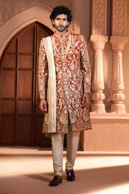 Arihant Rai Sinha Floral Botanic Embroidered Sherwani Set