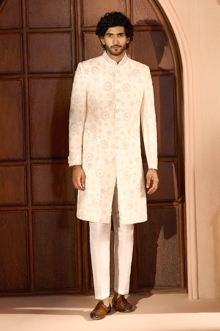 Arihant Rai Sinha Floral Embroidered Pastel Sherwani Set