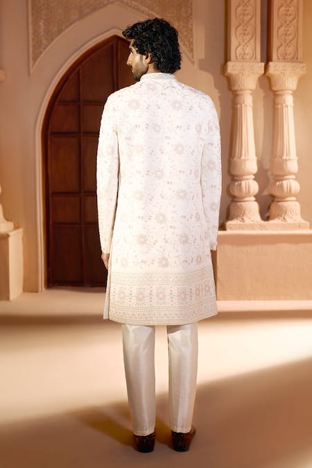 Arihant Rai Sinha Floral Sequin Embroidered Sherwani Set