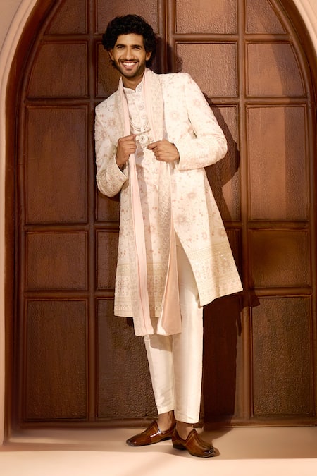Arihant Rai Sinha Floral Sequin Embroidered Sherwani Set