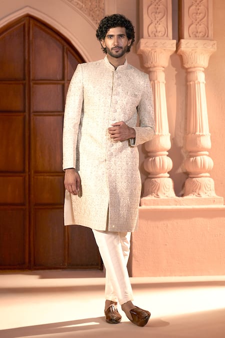 Arihant Rai Sinha Floral Embroidered Sherwani & Pant Set