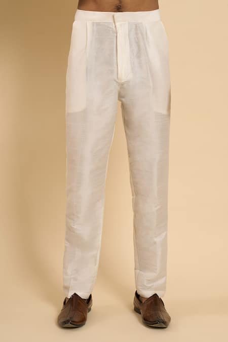 Buy_Arihant Rai Sinha_Pink Silk, Dupion Embroidery, Metallic Thread Floret Sherwani And Pant Set _Online_at_Aza_Fashions