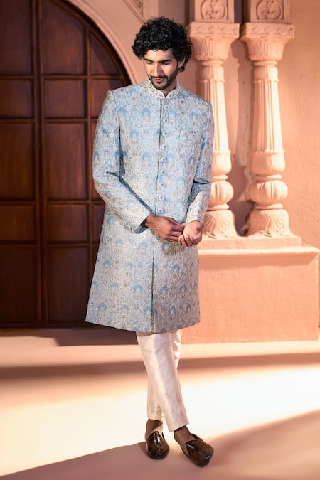 Arihant Rai Sinha Embroidered Pastel Sherwani & Pant Set