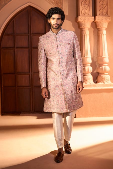 Arihant Rai Sinha Mughal Floral Embroidered Sherwani Set